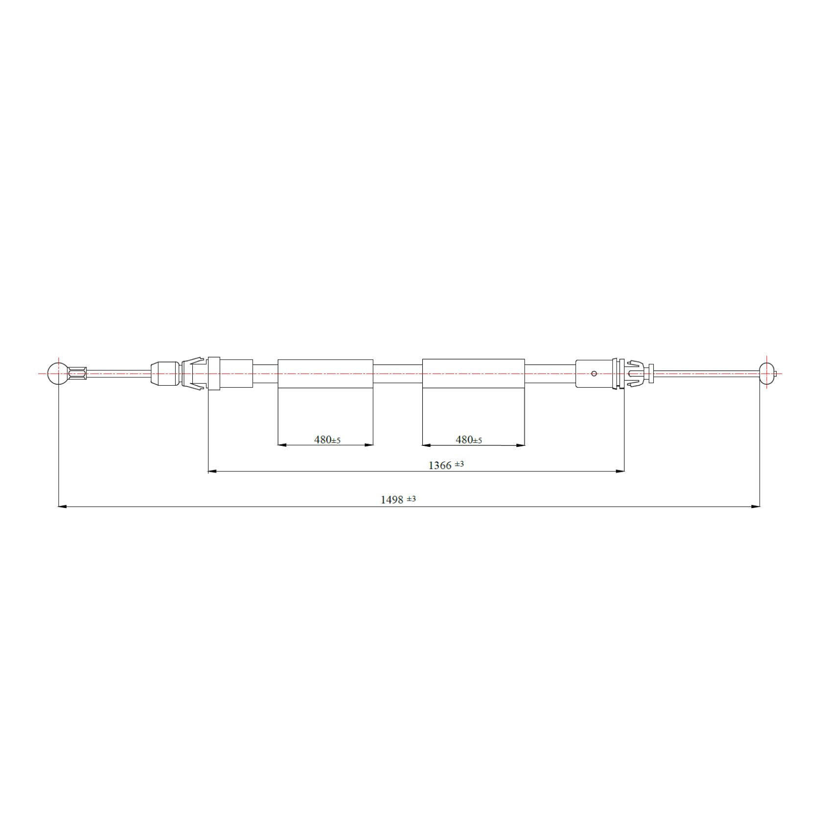 CAVO Arrière gauche Câble de frein à main pour Nissan Primastar (2003-), Opel Vivaro (2003-), Renault Trafic (2003-), OEM: 8200263819, 7700312837, 3653100QAD, 93852188, 4414821, 4745R5