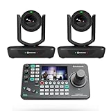 AVKANS NDI Camera Bundle Kits, LV20N Live Streaming PTZ with SDI HDMI for Church Worship Live Streaming PowerJoy JoyStickController Keyboard