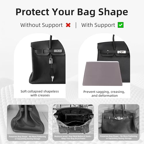 Image of DGAZ Purse Pillow Shaper Insert,Luxury Handbag Tote Shapers, Memory Foam- Fits Birkin 25 /30 /35 /40 Bag (Konjac Purple, BK25 Retourne)