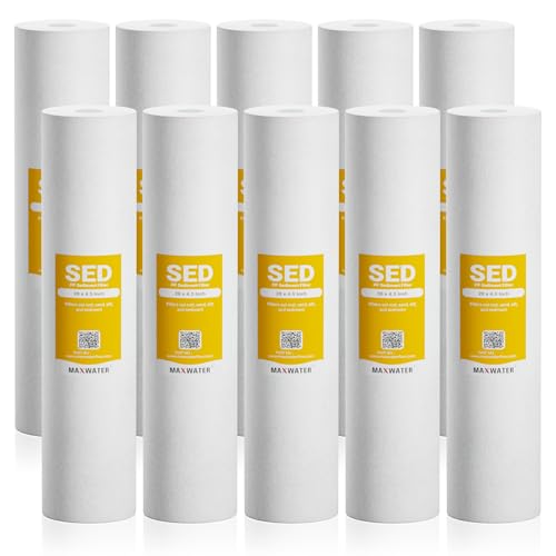 BB Sediment Whole House Water Filter 10 Micron 20" x 4.5" Compatible with 20" BB Whole House Water Filter Systems - Pack of 10