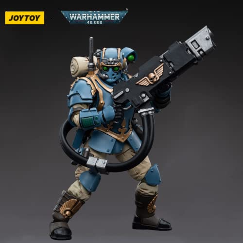 Joytoy 1/18 Warhammer 40,000 Action Figure Astra Militarum Tempestus Scions Squad 55Th Kappic Eagles Hot-Shot Volley Gunner Collection Model(4.2Inch) #TOP2