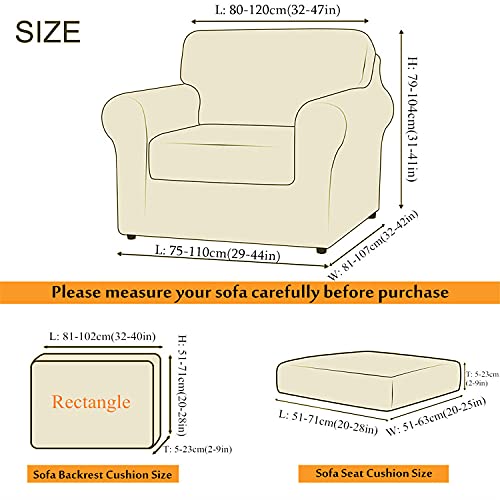 Housse de canapé avec dossiers séparés protection extensible 1 place