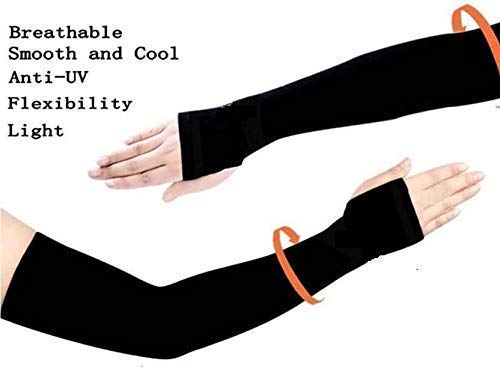 Image of JAGMOOLYA PRODUCTS BlackThumb Cut Arm Slevee Fully Stretched Skinny Fit Arm Sleeves for Hand Cover Arm Slevees(PACK OF