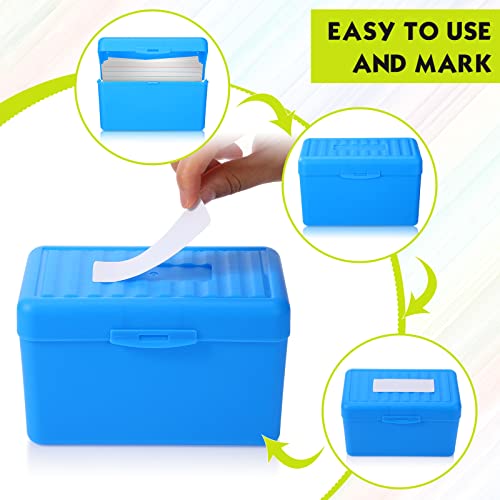 Vicenpal 6 Pcs 3 X 5 Inch Index Card Box Holder Notecard Box Colorful Plastic Storage Flash Card Holder With 4 Sheets Blank Labels White #TOP2