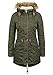 Desires Anna Parka Abrigo Chaqueta De Invierno con Forro De Peluche Y Capucha Efecto Pelo para Mujer con Capucha con Forro Suave De Peluche, tamaño:L, Color:Ivy Green (3797)