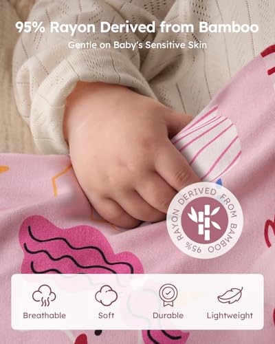 Image of Yoofoss Rayon Made from Bamboo Baby Sleep Sack 0-6 Months 1.0 Tog Baby Wearable Blanket, Super Soft Infant Toddler Sleeping Sack 2-Way Zipper
