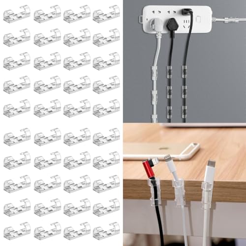 Kit 100 Organizador de Fios e Cabos De Mesa E Parede Braçadeira Adesivas Autocolante Autoadesivo Dur
