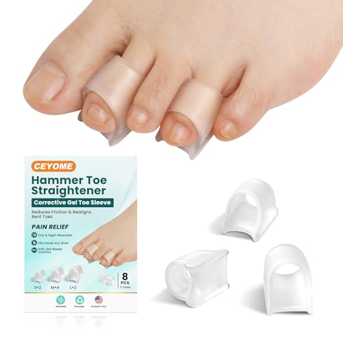 CEYOME Hammer Toe Straightener Corrector for Women & Men – 8 Pack Gel Toe Splints to Correct Toes,