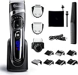 HATTEKER バリカン 充電·交流式 ヘアカッター 散髪セット ヒゲトリマー 水洗いOK 刈り高さ調節可 0.5-24mm対応 業務用 家庭用 子供用 ブラック