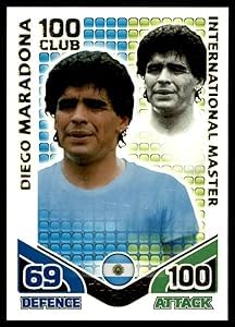 Match Attax England 2010 Diego Maradonna 100 Club International Master Trading Card