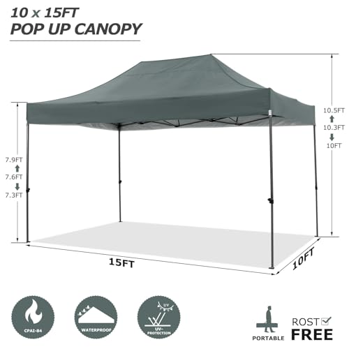 Miniatura 4 de COBIZI Carpa Plegable 3x4,5 con 4 Pared Lateral,Cenadores para Jardin,Impermeable Carpa,Pergola de Jardin,Carpas para Exteriores Fiesta Camping Playa Reception(3 por 4,5m Gris)