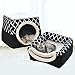 Gralara Indoor Cat Bed Tent for Small Pets - Washable Cave Design, Black XL