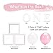 Baby Girl First Birthday Party Decorations 'ONE' Letters Individual Three White Transparent Square Boxes with 24 Balloons Decor for 1 Year Old Baby Birthday Party Decor Backdrop Favors