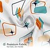 MEHOFOND Mid Century Modern Shower Curtain Colourful Minimalist Geometric Bathroom Curtain Vintage Boho Abstract 1950s 60s Home Bathtub Decor Fabric Waterproof Bath Curtain with Hooks 72x72 Inch #3
