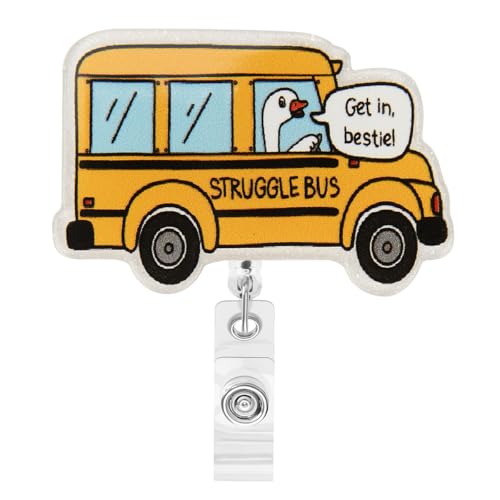 Enrouleur de badge oie rigolo avec clip rétractable solide pour le travail