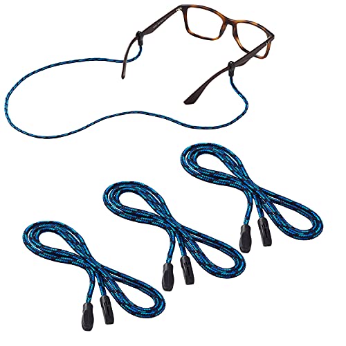 Peeper Keepers Eyeglass Retainer | Supercord | Eyeglass Holder | Blue Multi, 3Pk | W/Microfiber Cloth, Screwdriver #TOP24