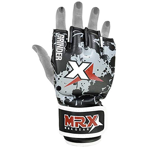 Mma Grappling Gloves Mrx Pro Style Boxing Cage Fight Glove, Black/White (Small) #TOP3