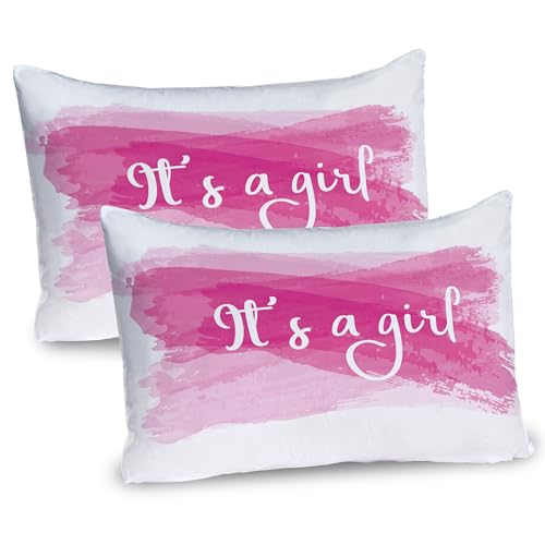 Ambesonne Pink Pillow Sham Set of 2, Grunge Design Hues Illustration with a Writing Print on Plain Background Modern, Quality Microfiber Bedding Item for All Seasons, 26