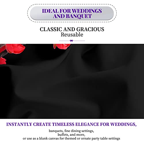 Fani 8 Pack Round Polyester Tablecloth - 90 Inch, Black Table Cloth For Round Table, Stain And Wrinkle Resistant Washable Circular Table Cover For Wedding Party Dining Table Buffet Parties Camping #TOP2