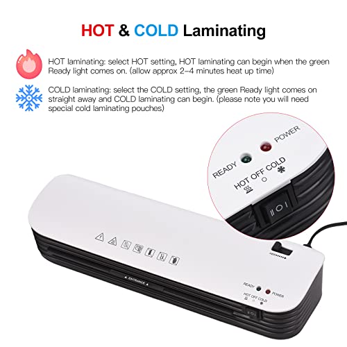 lifcasual Máquina laminadora laminadora térmica de mesa A4 com cortador de papel de laminação Cortad