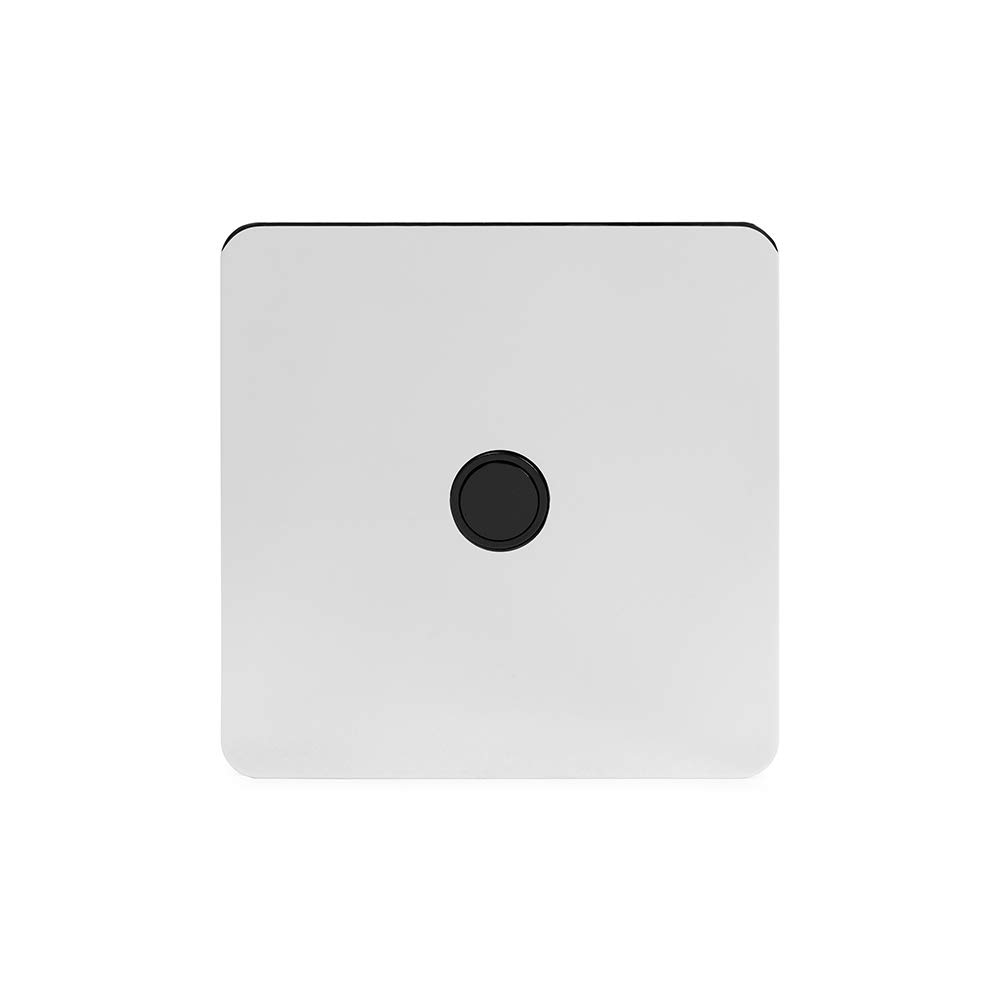 Soho Lighting Polished Chrome Flat Plate 20A Flex Outlet Blk Ins Screwless