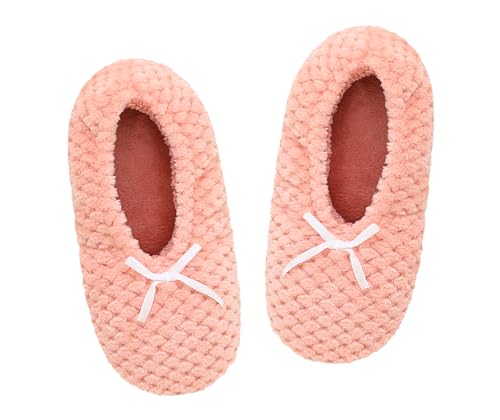 Image of Panda Bros Women's Ballerina Slipper Socks - One Pair Anti-Skid Comfy Warm Ballet Style House Slippers for Indoor Home, Winter, Wedding, and Birthday Gifts for Women