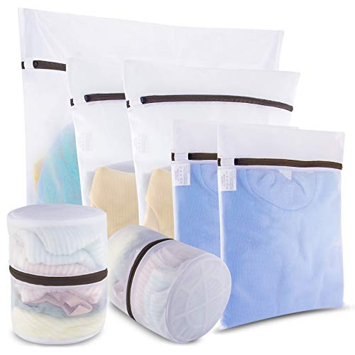 Image of GOGOODA Mesh Laundry Bags for Delicates Durable Protective Wash Bags Travel Storage Bags for Intimates Lingerie, 7PCS （1XXL,2L,2M,2 Bra Bags）
