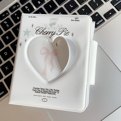 Estojo de armazenamento de fotos para álbum de fotos com laço doce, mini porta-cartões fotográficos, 7,6 cm, coração de amor, estojo de armazenamento de fotos