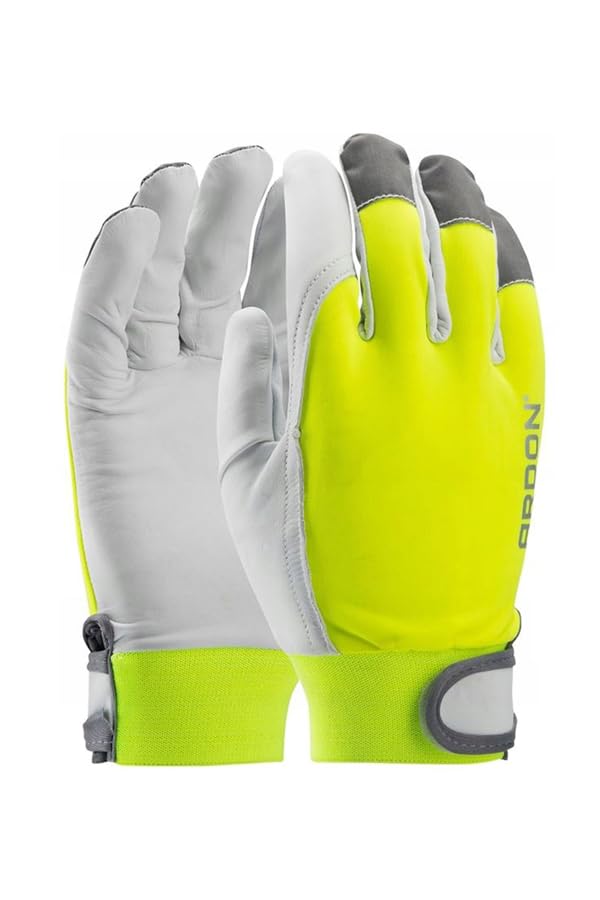 REFLEX HI - VIS Professional Work Gloves, Made of Very Soft Goat ...