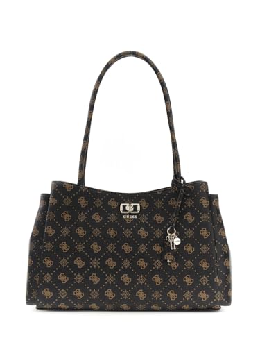 Sac à épaule GUESS Emelie marron foncé grand cabas femme chic logo Espresso
