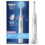 Oral-B Pro 3-3000 - Spazzolino Elettrico Bianco, 1 Spazzolino Con Sensore Di Pressione Dello Spazzolamento Visibile, 1 Testina