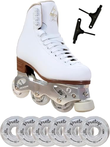 Jackson Ultima Inline Roller Skates/White Finesse/Bundle with Protege Wheels and Tools/Women's Size 9 / JUST LAUNCHED 2023