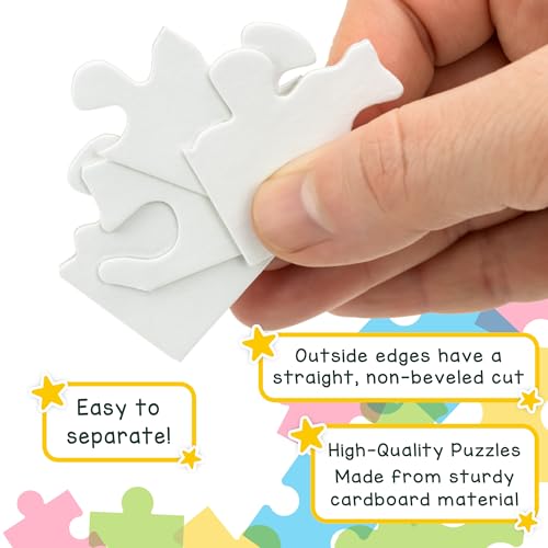 24 Blank Jigsaw Puzzles – 5.5 x 8 Inch, 28 Pieces Each – Hygloss DYI party invites, Perfect for Decorating, Kids' Activities, Arts & Crafts or Party Favors - Puzzle Pieces to Draw On for Crafts by Hygloss - Image 6