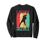 Photo Gallery i destroy silence funny retro music & cantante felpa Photo Gallery i destroy silence funny retro music & cantante felpa