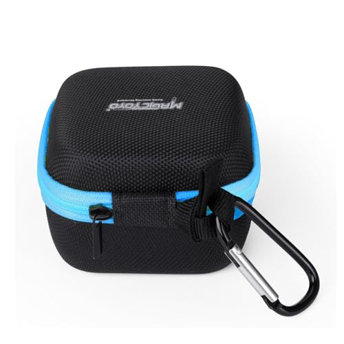 MAGICYOYO Yoyo Ball Storage Bag Case Yo-Yo Carry Protective Bag Pouch Outdoor Equipment with Hook, Hand Strap with Interior Zip Mesh (Black Blue)