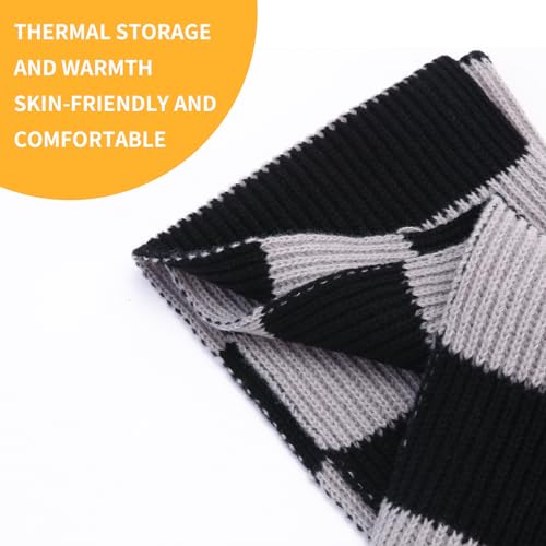 MULNRO Black and Grey Striped Scarf for Men | Thick, Gru Scarf,Halloween Gifts,Men Accessories Fashion - image 5