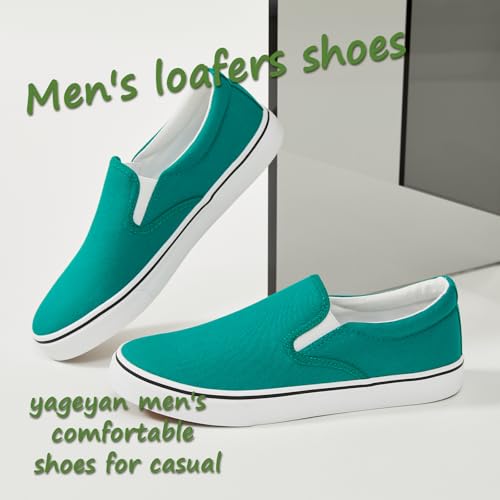 Image of yageyan Mens Slip on Sneakers Loafers Shoes Canvas Black Shoes Canvas Blue Casual Fashion Shoes