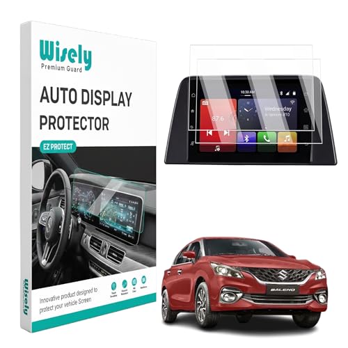 Image of Wisely Pack 2 - Screen Guard for MARUTI SUZUKI BALENO (2022-26+) DELTA ZETA Car - 7 Inch Display Infotainment GPS System Cluster Protector - Stereo Accessories - Touch Responsive - HD Clear