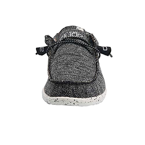 HEYDUDE Men's Wally Sox Black White Size 11 | Men’s Shoes | Men's Lace Up Loafers | Comfortable & Light-Weight