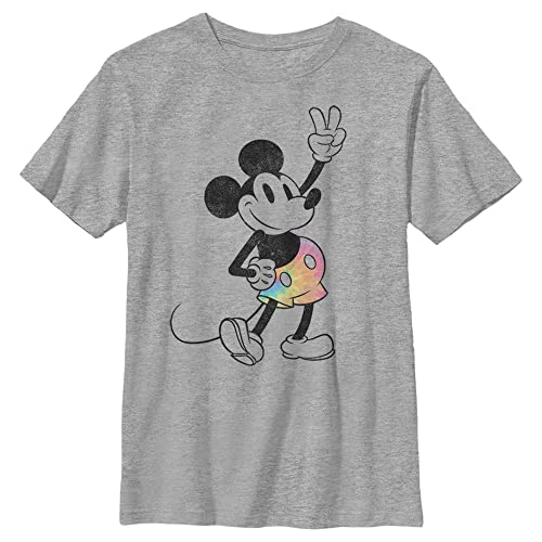 Disney Characters Tie Dye Mickey Boy's Heather Crew Tee