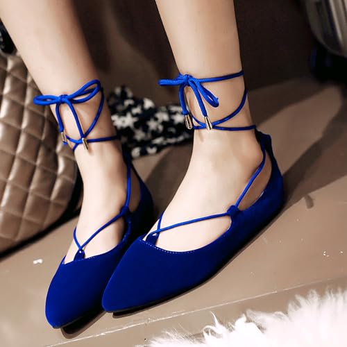 Suede Flat Women Pointed Toe Dolly Shoes3