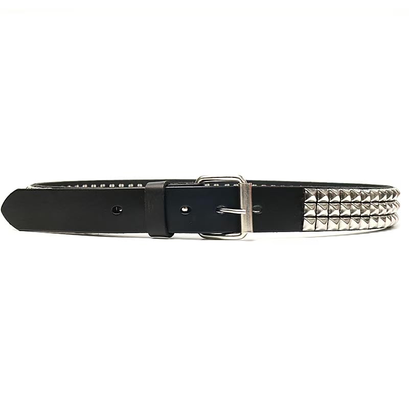 Genuine Leather Black Studded Belt for Men and Women - Punk Rock, Y2k, Goth Style with Rivets and Spikes for Jeans3