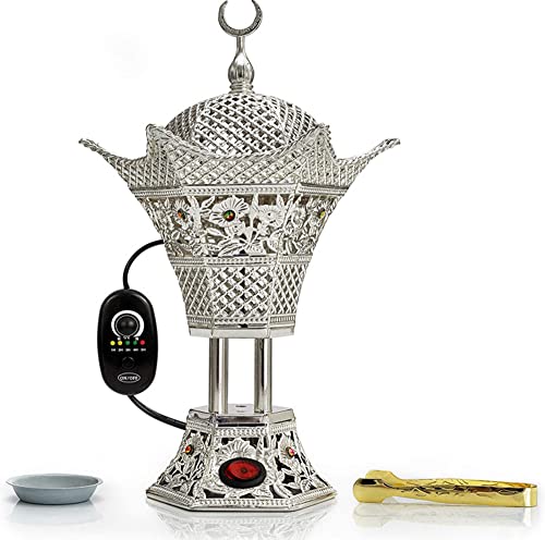 Kerze Aromatherapie Ofen, Delicate Oud Weihrauch Harz Nahost Europäischen Stil Weihrauch-Brenner Für Buddhistische Tempel Weihrauch-Brenner Stick Halter,Silber Cover