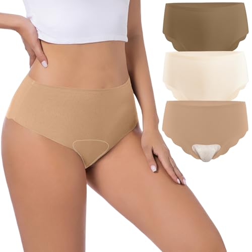 Jasmolly Camel Proof Seamless Underwear for Women 3 Packs No Show Invisible Cheeky Panty Liners...