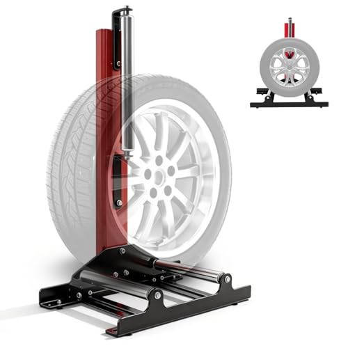 CISSIYOG Support de rangement pour pneus, support de nettoyage en acier à hauteur réglable, support de roue robuste pour le nettoyage et le polissage des...
