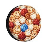 Funda impermeable para neumáticos: hecha de fibra de poliéster de calidad, a prueba de rayos UV e impermeable, resistente al desgaste, perfecta para el uso diario, protege tu rueda de repuesto de la lluvia, el sol, la nieve, el polvo y los arañazos, resistente a la intemperie para uso en todas las estaciones