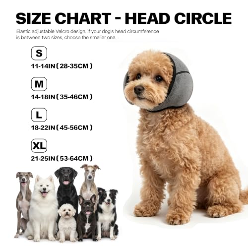 Image of Dog Ear Muffs, No Flap Ear Wraps for Dogs Hematoma - Waterproof Elastic Ear Cover with Calming Hoodie