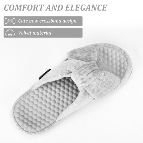 Women's House Slippers | Soft Memory Foam, Massage Beads, Non-Slip Rubber Sole | Cozy Velvet Indoor/Outdoor Slippers | Birthday Gifts & Mother's Day Gifts for Women2