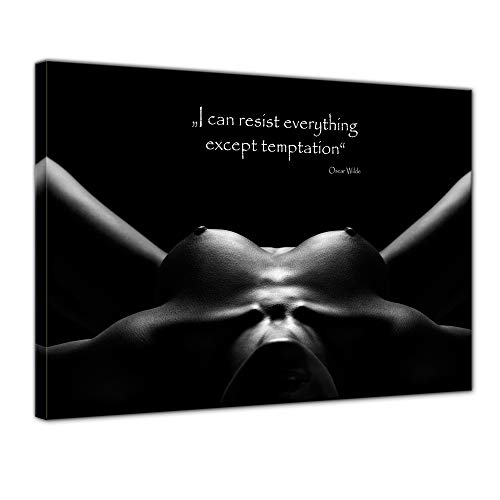 Bilderdepot24 Imagen sobre lienzo | I can resist everything except temptation. - (Oscar Wilde) en 80 x 60 cm como mural | Decoración de pared para apartamentos modernos | 16587 Cover