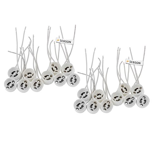 SEBSON® 20 x GU10 Lamp Holders Ceramik